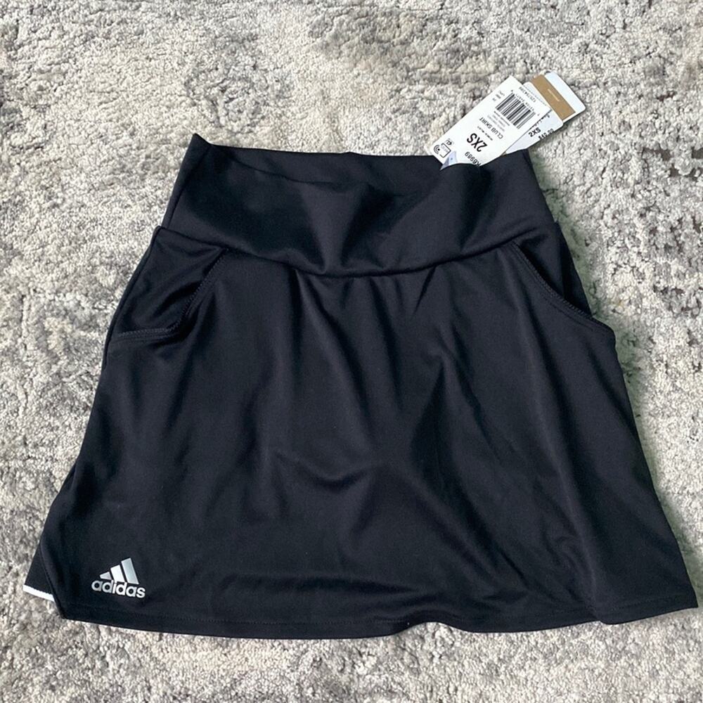 Adidas black club skort athletic athleisure running‎ outdoor  - 2XS